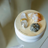 Constellation Candle with Citrine, Pyrite & Clear Quartz | SOLEIL