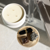 SHADOW DANCE ~ Constellation Candle with Tourmaline, Smoky Quartz & Pyrite