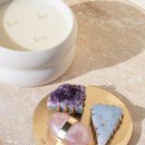 DREAMERS | Constellation Candle with Amethyst, Rose Quartz & Blue Lace Agate